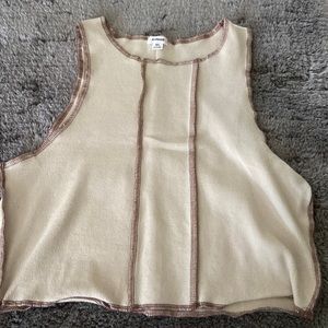 Garage Reverse Stich tank top brown and beige G/L